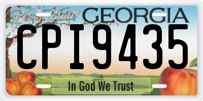 GA license plate CPI9435