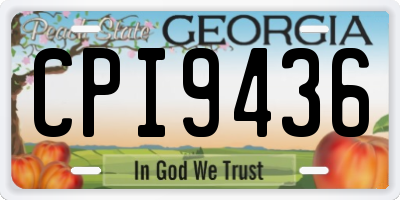 GA license plate CPI9436