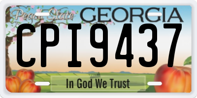 GA license plate CPI9437