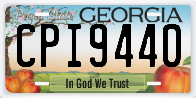 GA license plate CPI9440