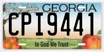 GA license plate CPI9441