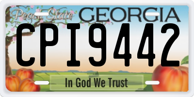 GA license plate CPI9442