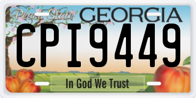 GA license plate CPI9449