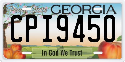 GA license plate CPI9450
