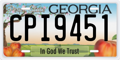 GA license plate CPI9451