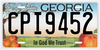 GA license plate CPI9452