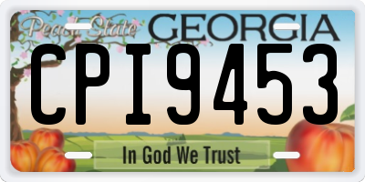GA license plate CPI9453