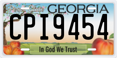 GA license plate CPI9454