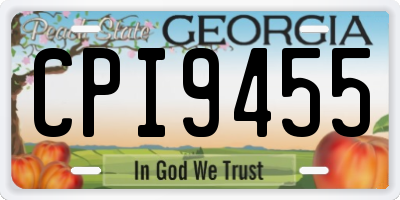 GA license plate CPI9455