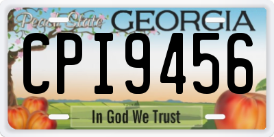 GA license plate CPI9456