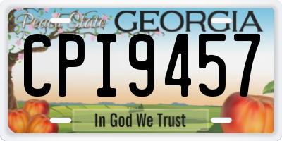 GA license plate CPI9457