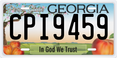 GA license plate CPI9459