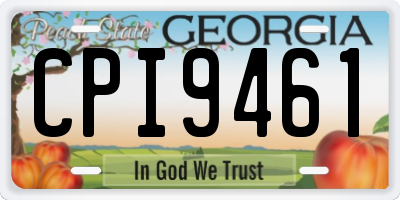 GA license plate CPI9461
