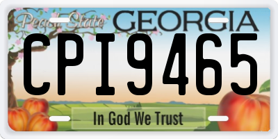 GA license plate CPI9465