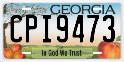 GA license plate CPI9473