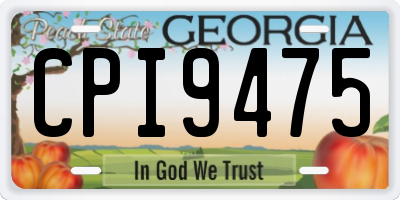 GA license plate CPI9475