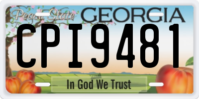 GA license plate CPI9481