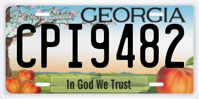 GA license plate CPI9482