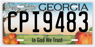 GA license plate CPI9483