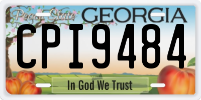 GA license plate CPI9484