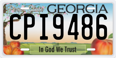 GA license plate CPI9486