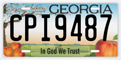 GA license plate CPI9487
