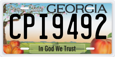 GA license plate CPI9492