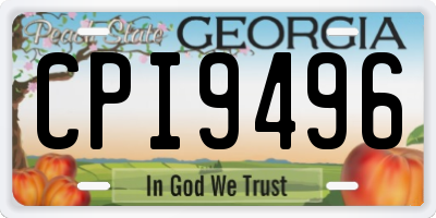 GA license plate CPI9496