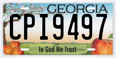 GA license plate CPI9497
