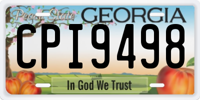 GA license plate CPI9498