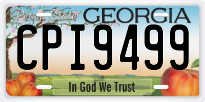 GA license plate CPI9499