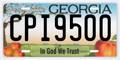 GA license plate CPI9500