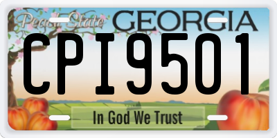 GA license plate CPI9501