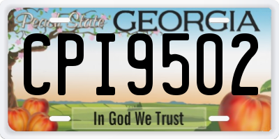 GA license plate CPI9502