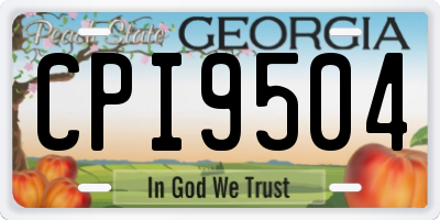 GA license plate CPI9504