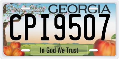 GA license plate CPI9507