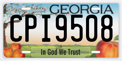 GA license plate CPI9508