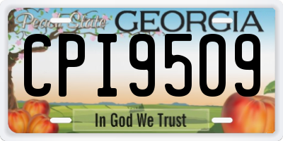 GA license plate CPI9509
