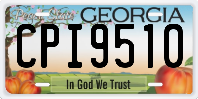 GA license plate CPI9510