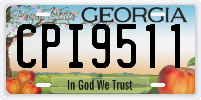 GA license plate CPI9511