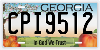 GA license plate CPI9512