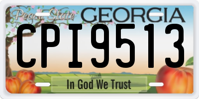 GA license plate CPI9513