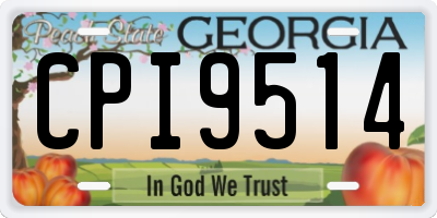 GA license plate CPI9514