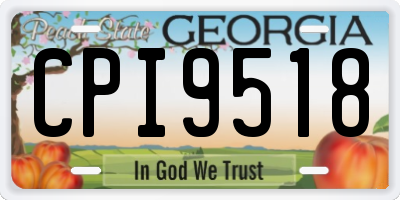 GA license plate CPI9518