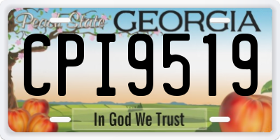 GA license plate CPI9519