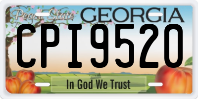 GA license plate CPI9520
