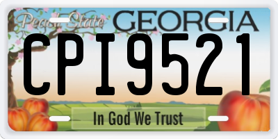 GA license plate CPI9521