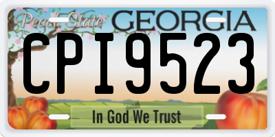 GA license plate CPI9523