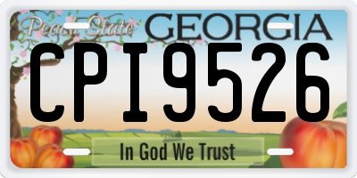 GA license plate CPI9526