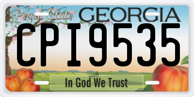 GA license plate CPI9535